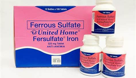 United Home Fersulfate ( Ferrous Sulfate, Iron ) 325mg 100