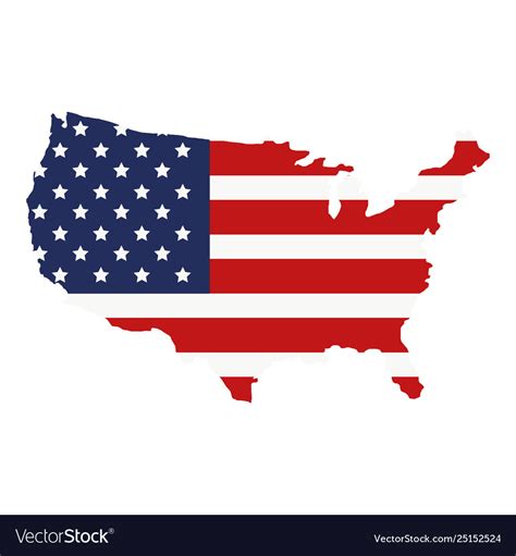 United States Map Flag Vector