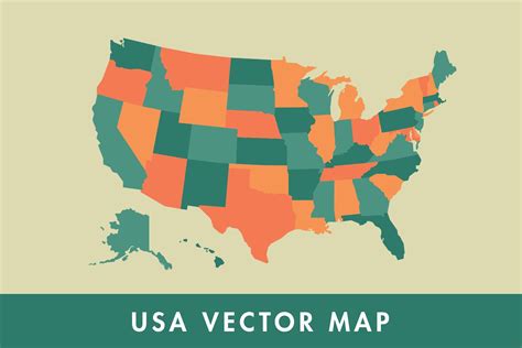 United States Map Illustrator Vector