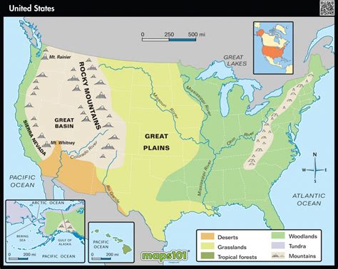 United States Map Major Mountain Ranges