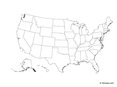 United States Map Outline Free Vector