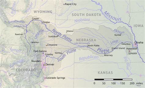 United States Map Platte River