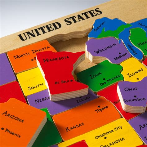 United States Map Puzzle States And Capitals