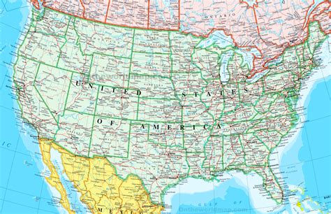 United States Map With Cities Detailed