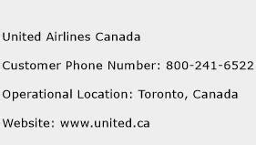 united airlines canada phone number