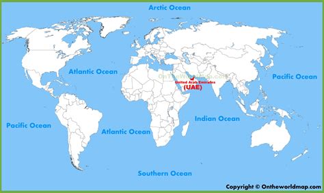 united arab emirates location on world map