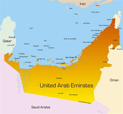 united arab emirates on a map