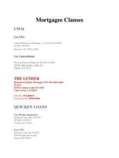 united bank mortgagee clause address