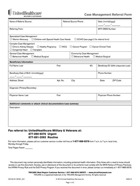 united health care referral form