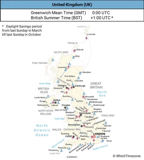 United kingdom time zone map