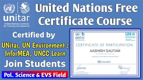 united nations free certificate courses