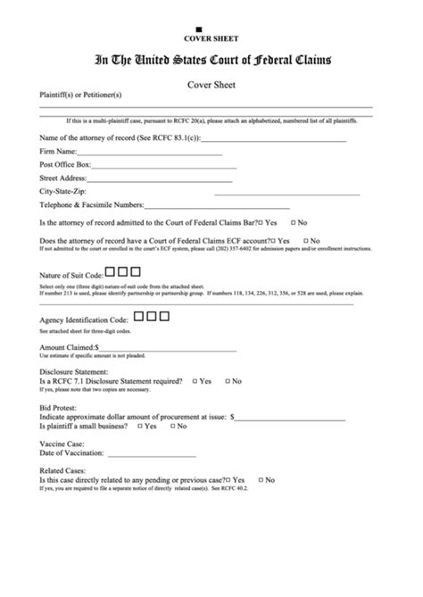 united states court of federal claims form