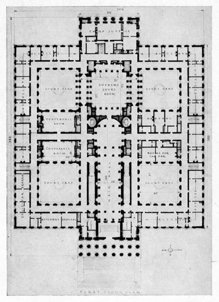 Floor Plan U.S. Capitol, Old Supreme Court Chamber, Intersection of