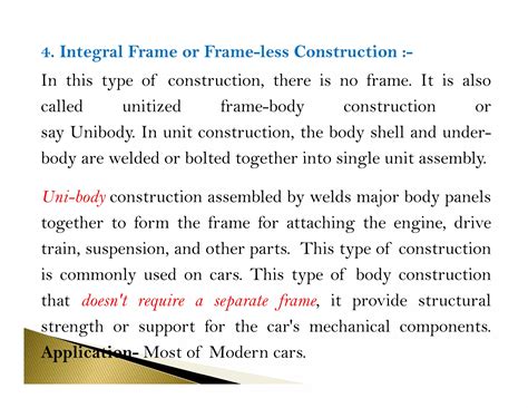Unitized Frame Body Construction