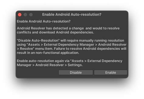 unity android auto resolution