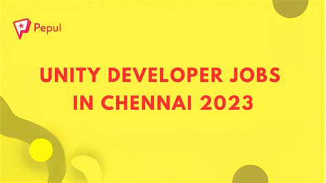 unity developer jobs chennai
