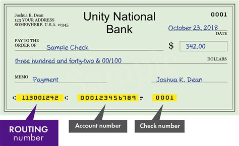 unity national bank texas routing number