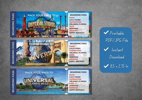 Universal Studios Boarding Pass