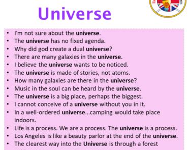 universe example sentence