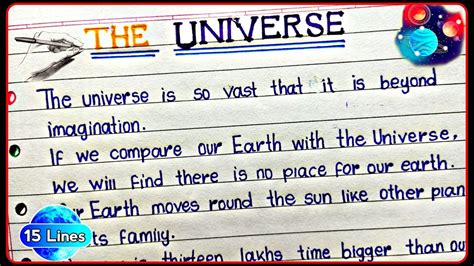universe in a sentence for class 1