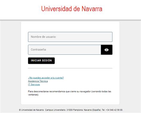 universidad de navarra login