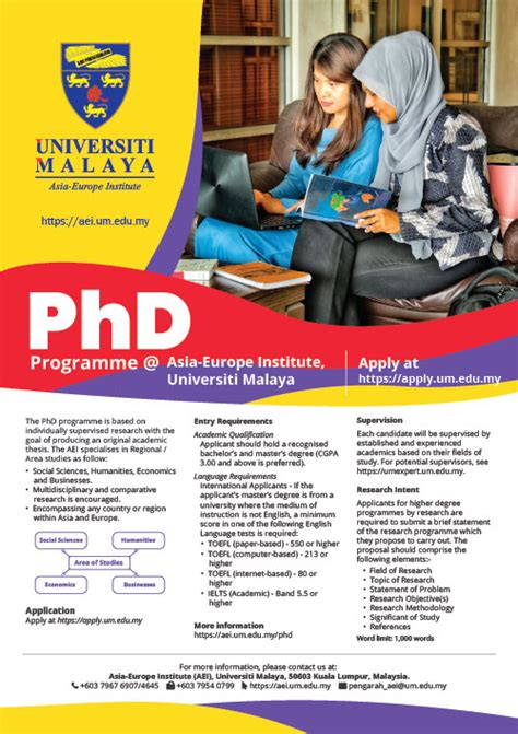 universiti malaya phd application