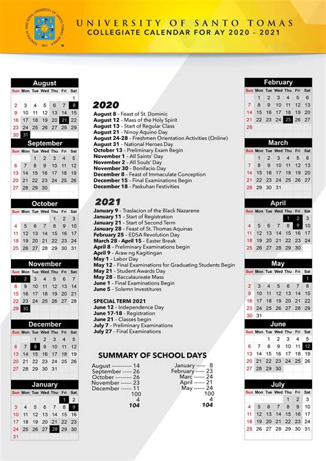 University Of St Thomas Academic Calendar 2024-25