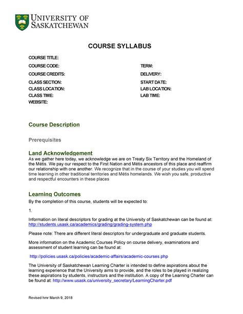 university course syllabus example