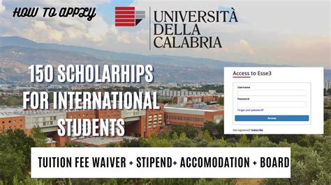 university of calabria application fee