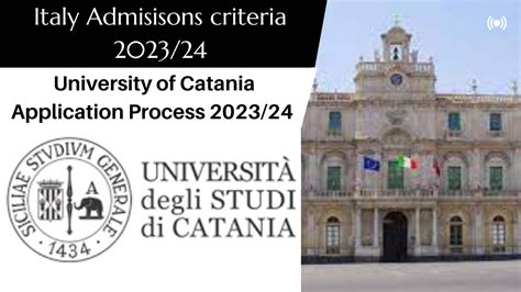 university of catania admission 2023-24