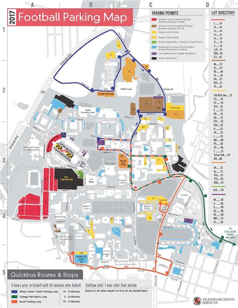 university of maryland football parking map