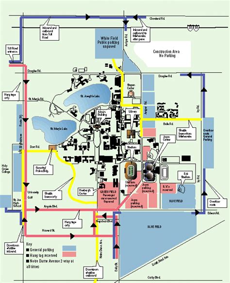 university of notre dame map parking