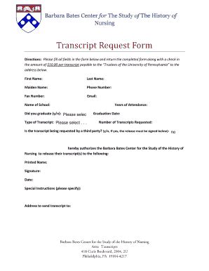 Pennsylvania University Transcript Request