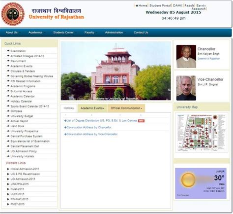 university of rajasthan - main website