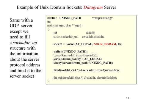 Unix Domain Socket Datagram Example