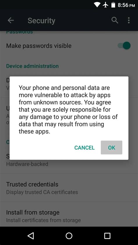 Enable Unknown Sources