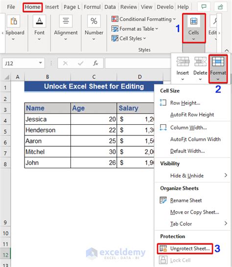 unlock locked excel sheet