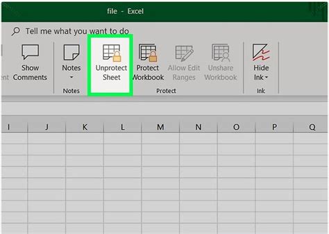 unlocking a protected excel spreadsheet