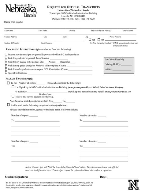 unlv request transcripts