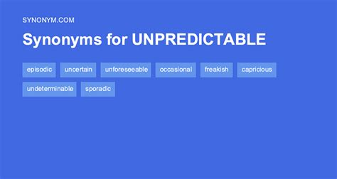 unpredictable synonym formal