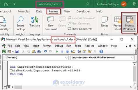 unprotect excel workbook vba