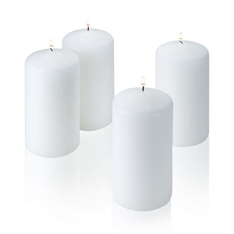 unscented white pillar candles cheap