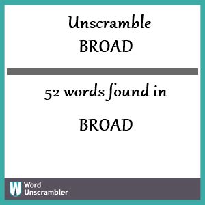 unscramble broad