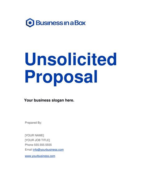 unsolicited business proposal template