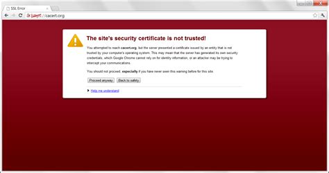 untrusted certificate risk