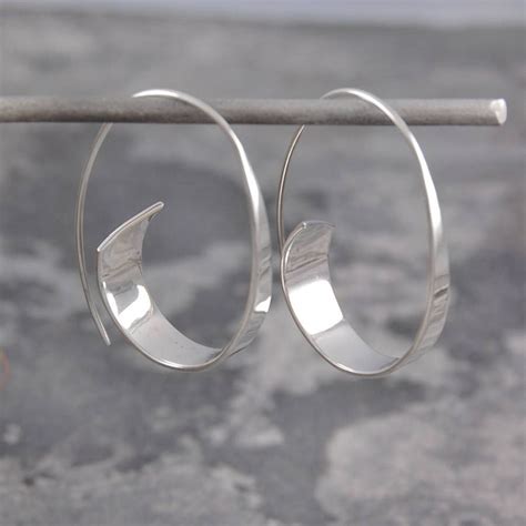unusual silver hoop earrings