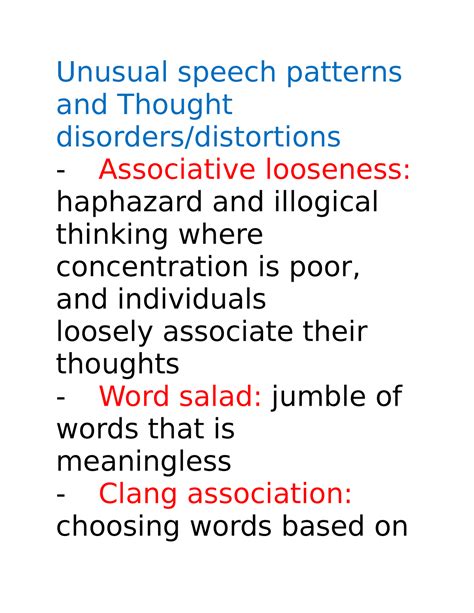 unusual speech patterns examples