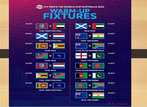 upcoming t20 world cup schedule