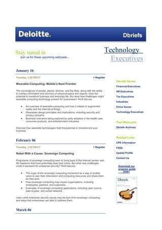 upcoming webcast deloitte