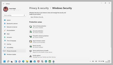 update and security settings on windows 11